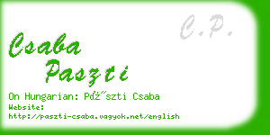 csaba paszti business card